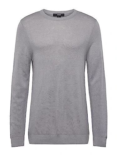 Men's Crew Neck Sweater Sweatshirt, Gray, XL