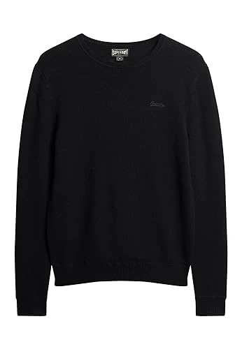 Men's Crew Neck Sweater T-Shirt, Black, L