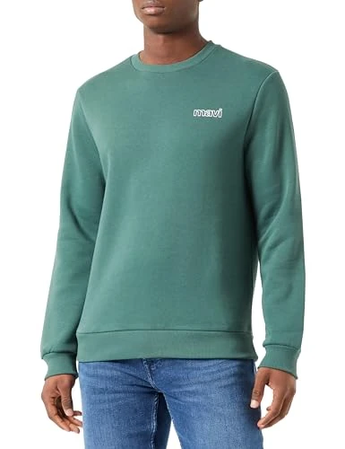 Men's Crew Neck Sweatshirt T-Shirt, Green, L