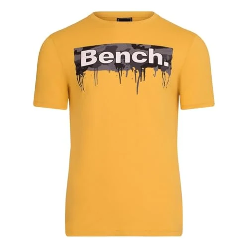 Mens Crew Neck T Shirt Camo Drip Design 100% Cotton Designer Logo Short Sleeves Casual Top Yellow L