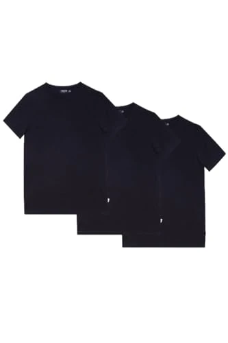 Mens Crew Neck T-Shirt (Pack of 3) (L) (Navy)