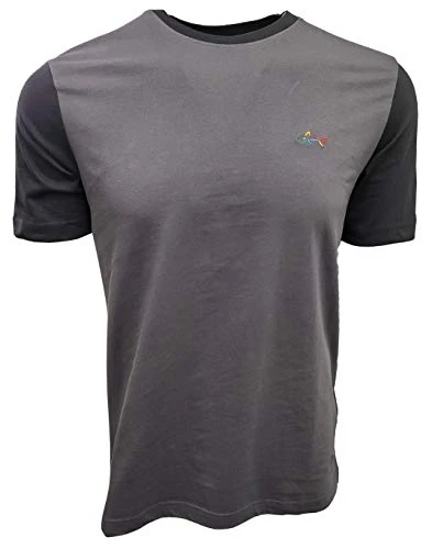 Men's Crew-Neck T-Shirt, Two-toned Black (Blk), S