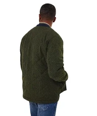 Men's Crew Neck Wool Blend Quilted Jacket, Green, Medium Men's Crew Neck Wool Blend Quilted Jacket, Green, Medium