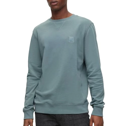 Mens Crew Sweatshirt Open Green L