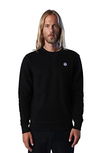 Men's Crewneck Sweatshirt W/Logo, Black, XL