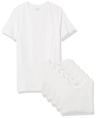 Men's Crewneck Undershirt, Pack of 6, White, XL