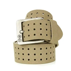 Mens Crosshatch PU - Leather Look Hole Punch Jean Belt - Beige Mens Crosshatch PU - Leather Look Hole Punch Jean Belt - Beige