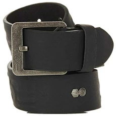 Mens Crosshatch PU - Leather Look Studded Belt Hassium - Black Mens Crosshatch PU - Leather Look Studded Belt Hassium - Black