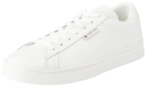 Men's Cupsole Leather Trainers, White (Ecru), 10