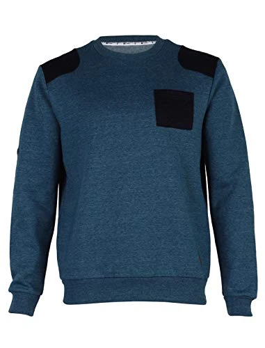 Mens D-Code China Blue Ash Crew Neck Knit Sweatshirt Blue Size S