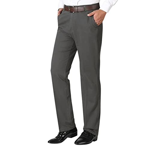 Men's Daily Casual Trousers Plain Full Body Trousers Slim Pocket Zip Trousers Work Fashion Trousers 