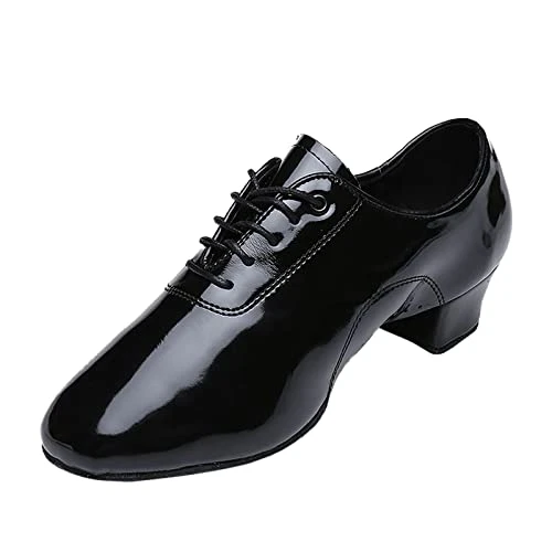 Men's Dance Shoes Black Modern Latin Jazz Salsa Tango Ballroom Breathable 2.5 cm Low Heel Practice S