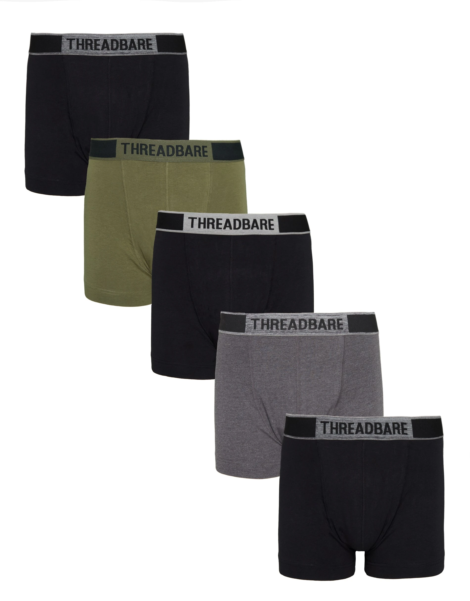 Men's Dark Mix Hipster Boxer Shorts (5 Pack)