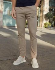 Men's Dark Stone Slim Fit Chino Trousers