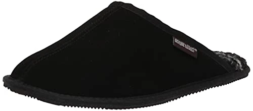 Men's Dave Printed Berber Suede Scuff Slipper, Black, 11 UK