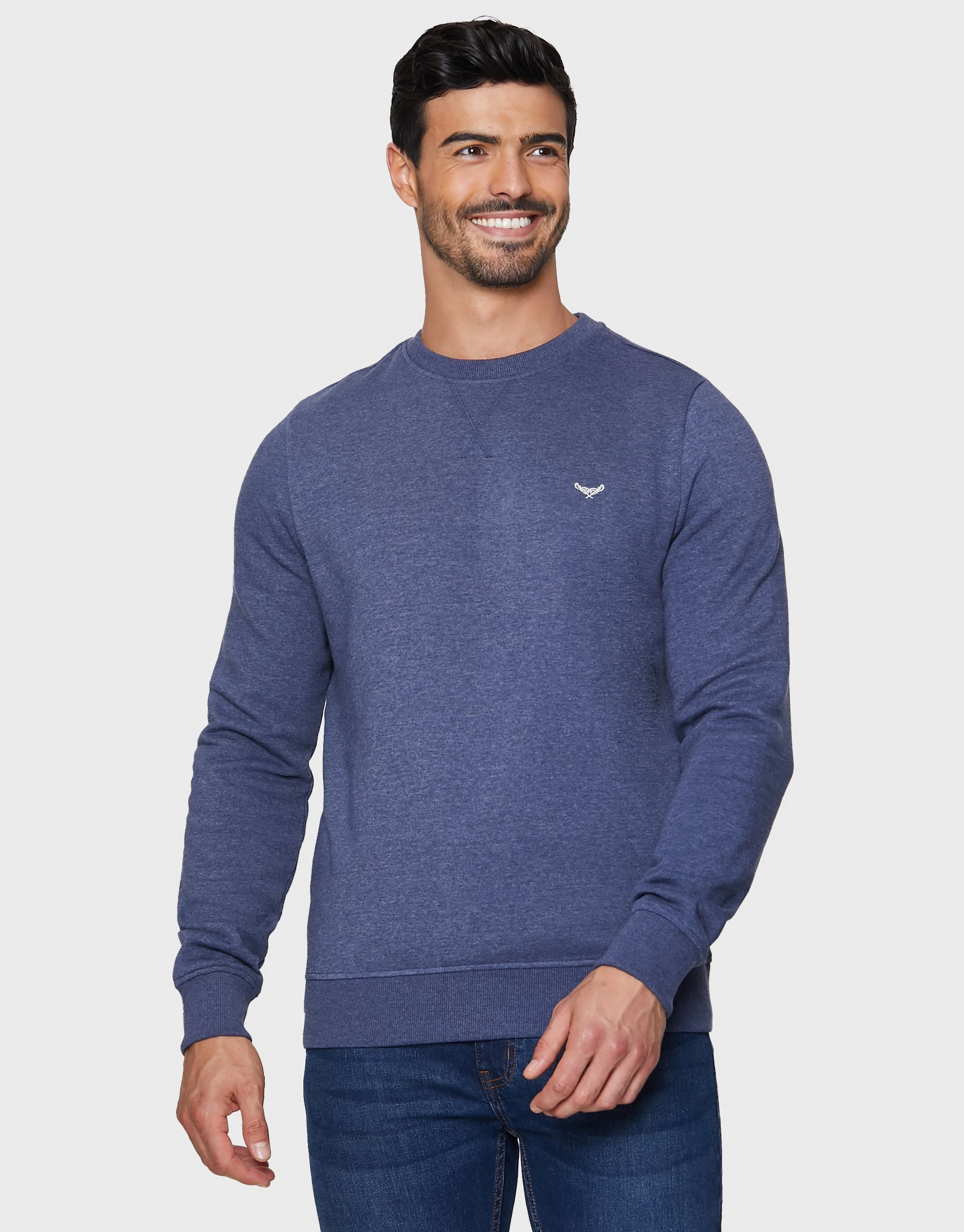 Men's Denim Blue Crew Neck Sweatshirt