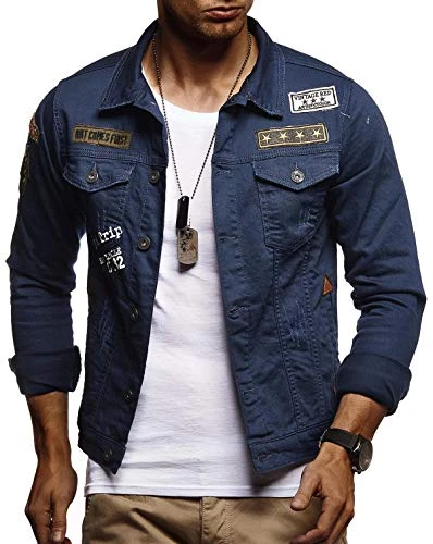 Men's Denim Jacket LN-9565 Blue Medium