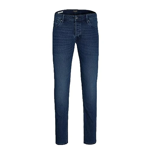 Mens Denim Jeans Casual Slim Fit Low Rise Comfort Button Fly, Blue Colour, UK Size 28W / 32L