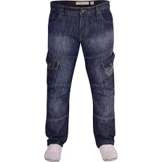 Mens Designer Heavy Duty Multi Pocket Cargo Combat Denim Jeans 30W 30L Stone Wash Blue