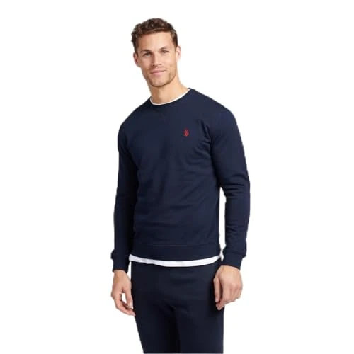 Mens DHM Crew Neck Sweater Navy/Red L