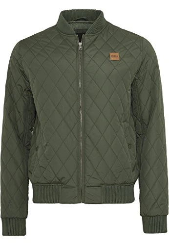 Men's Diamond Quilt Nylon Jacket, Green (Olive 176), M