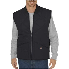 Men's Diamond Quilted Nylon Vest, Black, Large Men's Diamond Quilted Nylon Vest, Black, Large