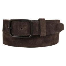 Men's Distressed Suede Leather Belt, Brown, 34"