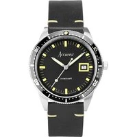 Men's Dive Black Dial Rubber Strap Watch - Silver