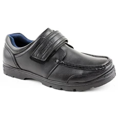 Mens Dogey Strap Black Touch Fastening Shoes Size 7