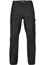 Men's Double Knee Jeans, Realblack Washed, W36 Men's Double Knee Jeans, Realblack Washed, W36