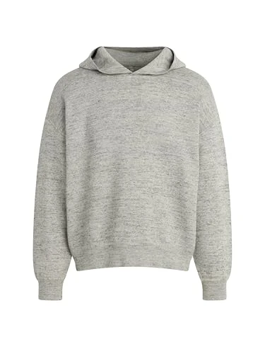 Men's Double Knit Hoodie Hooded Sweatshirt, Heather Grey, XL