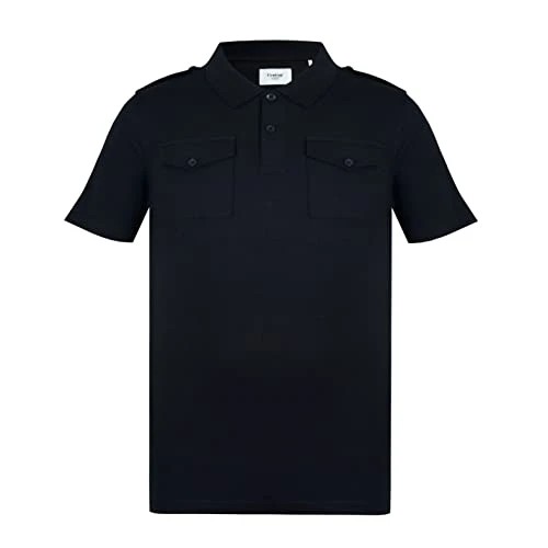 Mens Double Pocket Polo Shirt Black S