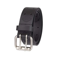 Men's Double Prong Fully Adjustable Leather Belt, Black, 1X (42-44)