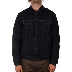 Men's Down Fill Styled Trucker Jacket, Blue, X-Large Men's Down Fill Styled Trucker Jacket, Blue, X-Large