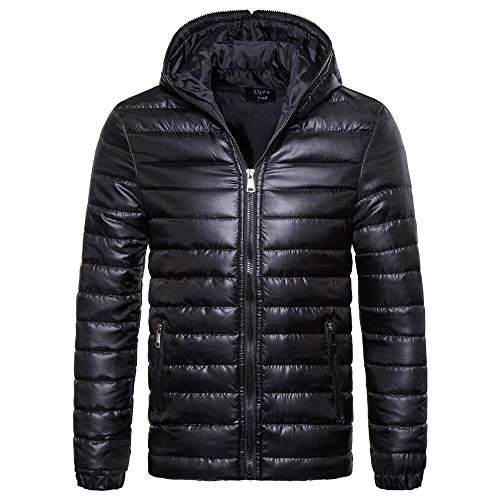 Men's Down Jacket Warm Down Filling Breathable Waterproof Hooded Cotton Coat Men's Multi-Color Solid