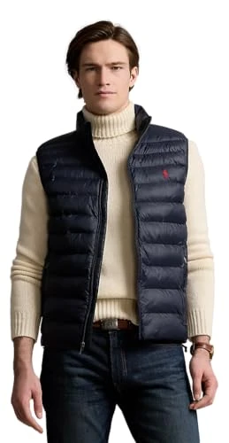 Men's Down Pony Full Zip Active Vest, Navy, XXL