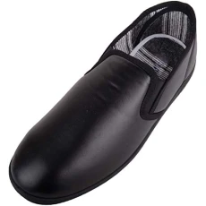 Mens Dr Lightfoot Soft Vinyl Slippers/Indoor Shoe with Memory Foam Insole - Black - UK 8 Mens Dr Lightfoot Soft Vinyl Slippers/Indoor Shoe with Memory Foam Insole - Black - UK 8