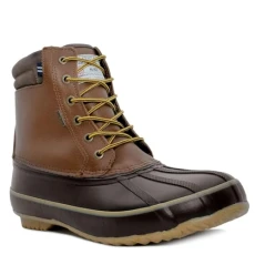 Mens Duck Boots Waterproof Shell Insulated Snow & Rain Boot -Lace-Up Winter Shoe- Channing (Wide/Medium Width), Tan Brown Leather, 16 Wide
