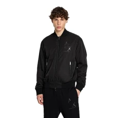 Men's Eagle Logo Nylon Bomber Shell Jacket, Black, XS Men's Eagle Logo Nylon Bomber Shell Jacket, Black, XS