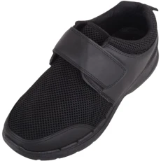 Mens Easy Slip On Lightweight Touch and Close Mesh Sports Trainers - Black - UK 8 / EU 42 Mens Easy Slip On Lightweight Touch and Close Mesh Sports Trainers - Black - UK 8 / EU 42