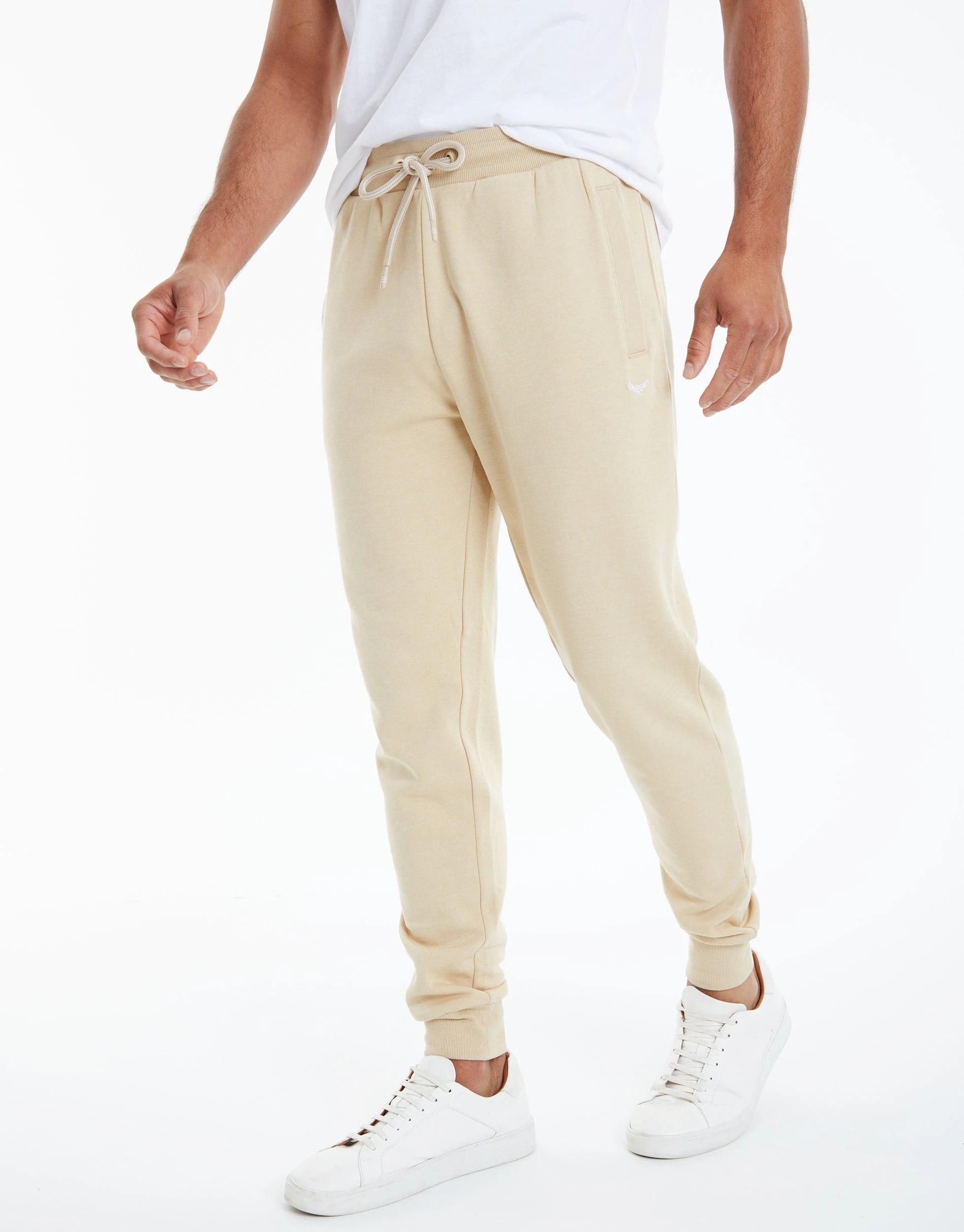 Men's Ecru Regular Fit Joggers