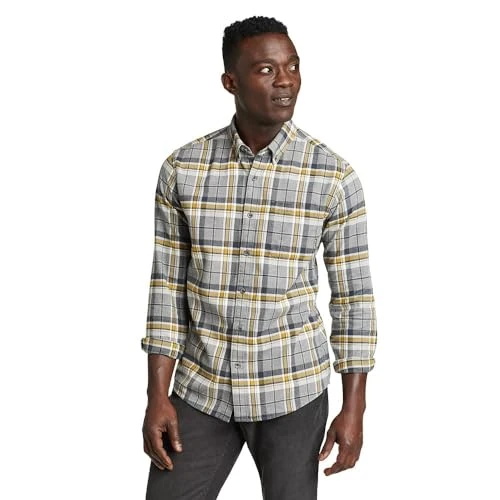 Men's Eddie's Favorite Classic Fit Flannel Shirt - Plaid, Lt Charcoal Htr, XL