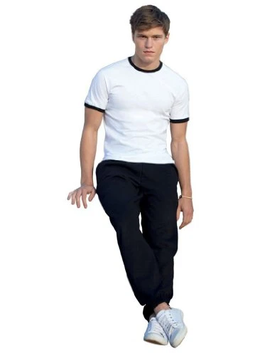 Mens Elasticated Cuff Jog Pants/Jogging Bottoms (M) (Black)