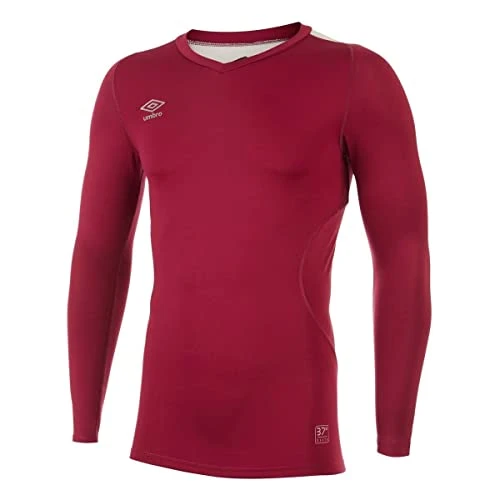 Mens Elite V Neck Base Layer Top (XXL) (New Claret)