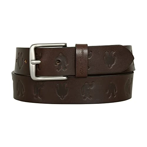 Men's Embossed Sasquatch Harness Leather Belt, Brown, M