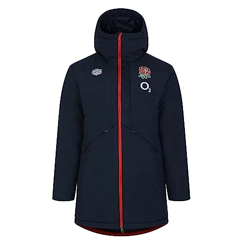 Mens Eng Padded Jacket Navy/Scarlet L