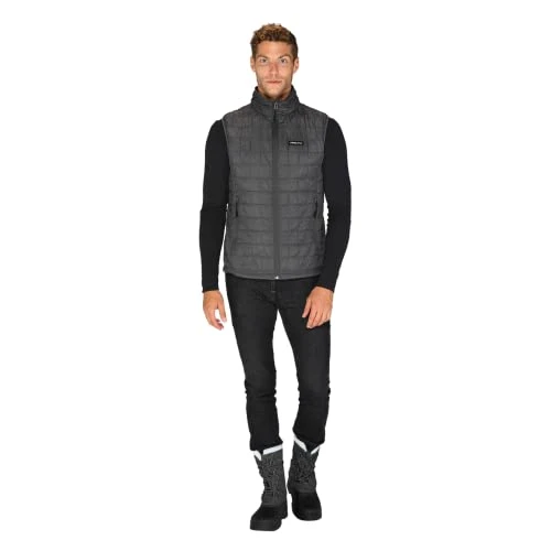Men's Equinox Quilted Fleece-Outerwear-Vests, Charcoal, XL