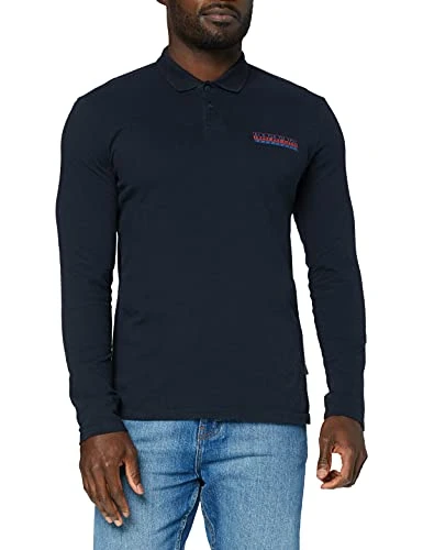 Men's ERIS long sleeves Polo Shirt, Blue Navy, S