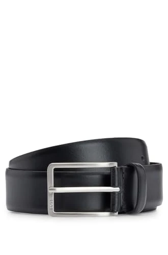 Mens Erman-L Sz35 Italian-leather belt with engraved-logo buckle