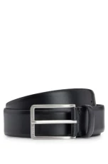Mens Erman-L Sz35 Italian-leather belt with engraved-logo buckle Mens Erman-L Sz35 Italian-leather belt with engraved-logo buckle